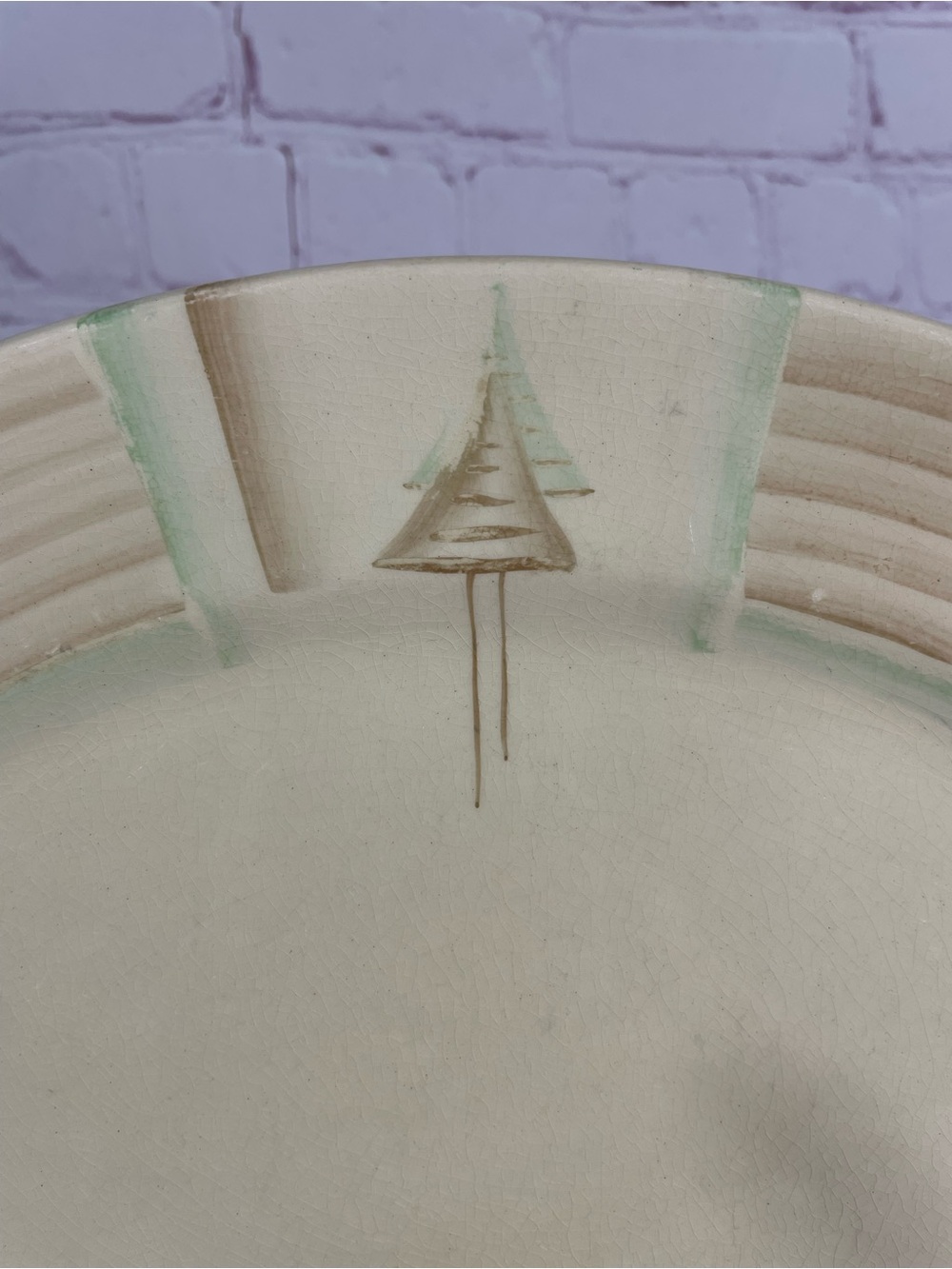 Vintage Myott Son & Co Hand Painted Trees Oval Ceramic Platter Made in England - Picture 2 of 7